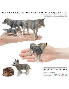 Conjunto de Figuras de Animales Lobo LC JoyCre 6 Piezas 2