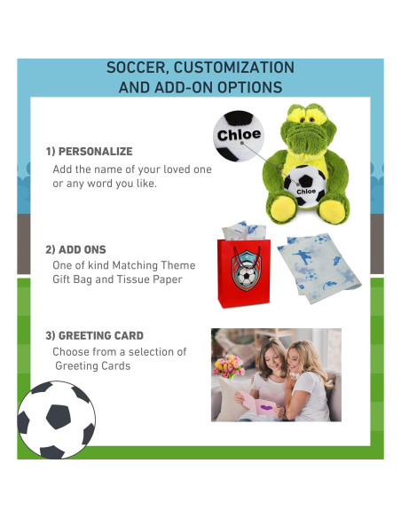 Juguete de Peluche Cocodrilo Verde DolliBu 30 cm con Balón