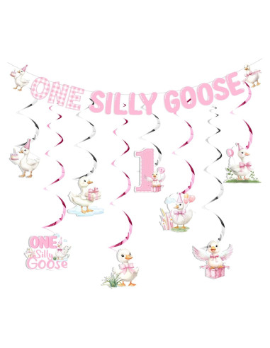 Decoración de Cumpleaños Ganso Tonto Wonmelody Rosa