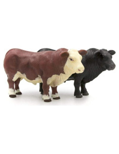 Juego de Toros Angus y Hereford Little Buster 1/16
