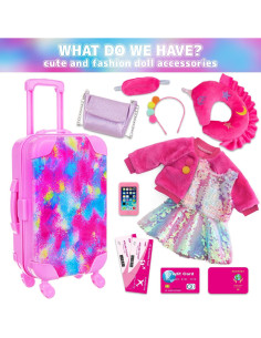Juego de Maleta de Viaje K.T. Fancy para Muñecas 46 cm 2