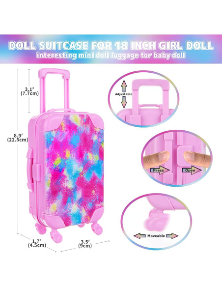 Juego de Maleta de Viaje K.T. Fancy para Muñecas 46 cm