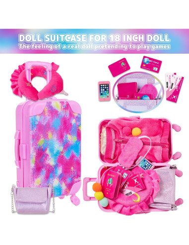 Juego de Maleta de Viaje K.T. Fancy para Muñecas 46 cm
