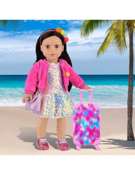 Juego de Maleta de Viaje K.T. Fancy para Muñecas 46 cm