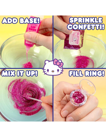 Kit de Creación de Brillo Labial Hello Kitty 5 Anillos DIY