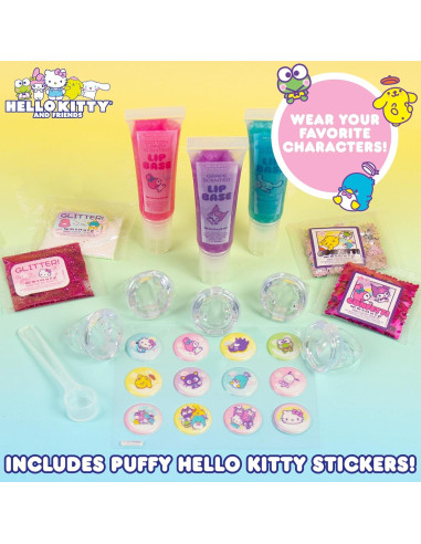 Kit de Creación de Brillo Labial Hello Kitty 5 Anillos DIY