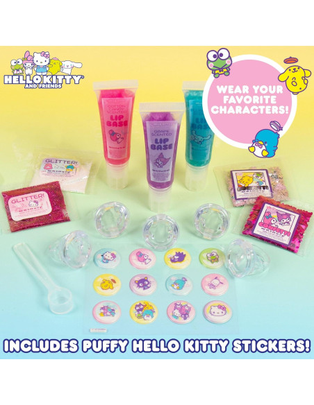 Kit de Creación de Brillo Labial Hello Kitty 5 Anillos DIY