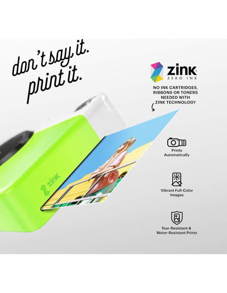 Cámara Instantánea KODAK Printomatic 5MP Verde - Fotos 5x7 cm Cámara Instantánea KODAK Printomatic 5MP Verde - Fotos 5x7 cm