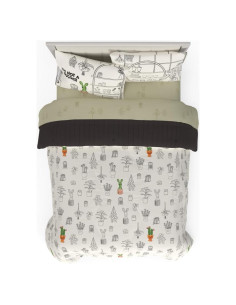 Juego de Cama Franco Miniverse Plantas 7 Piezas Doble