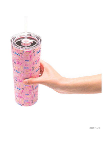 Vaso Aislado Dragon Glassware Barbie 680 ml con Pajilla