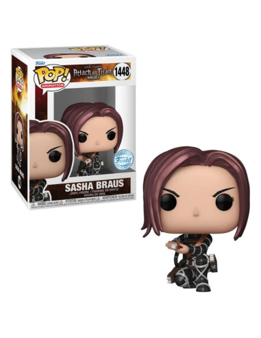 Figura Pop! Funko Ataque a los Titanes Sasha Braus Metálica 10cm