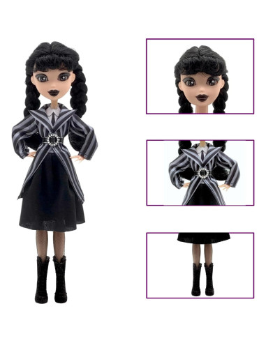 Muñeca Addams Yewmow 22.86 cm con vestido negro