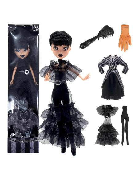 Muñeca Addams Yewmow 27.9 cm con vestido negro
