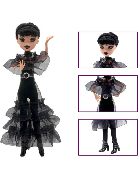 Muñeca Addams Yewmow 27.9 cm con vestido negro