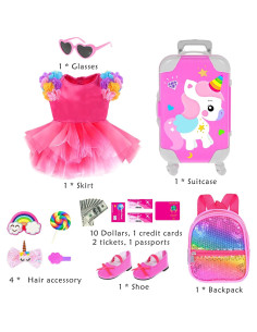 Juego de Maleta de Viaje para Muñecas 45 cm Ebuddy 2