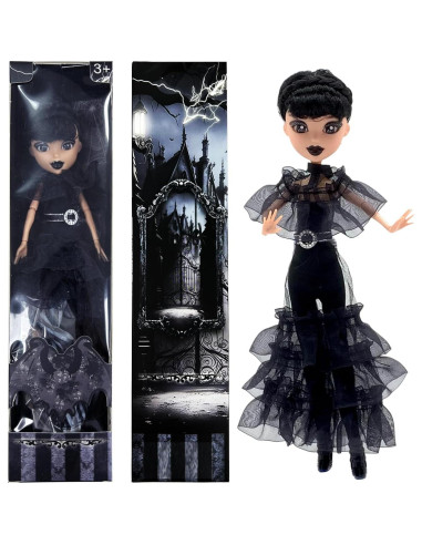 Muñeca Addams Yewmow 27.9 cm con vestido negro