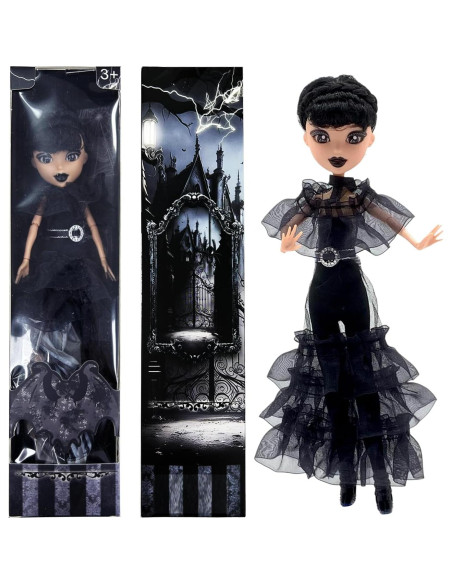 Muñeca Addams Yewmow 27.9 cm con vestido negro