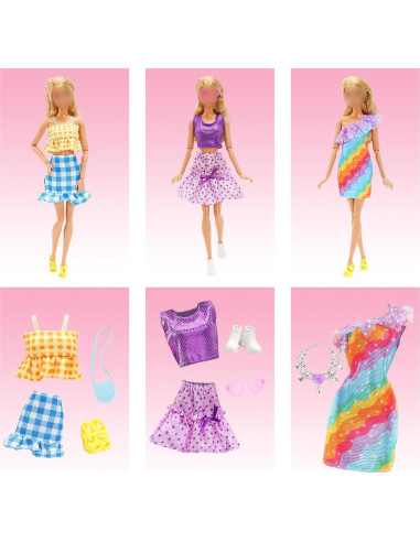 Conjunto de Ropa para Muñecas Miunana 8 Piezas 29.21 cm