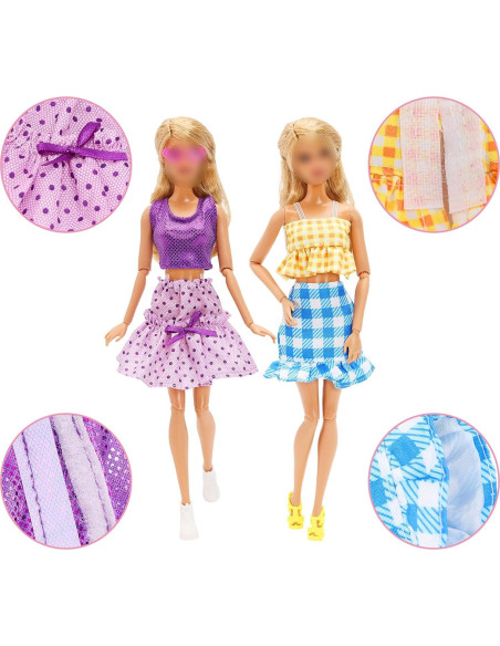 Conjunto de Ropa para Muñecas Miunana 8 Piezas 29.21 cm Conjunto de Ropa para Muñecas Miunana 8 Piezas 29.21 cm