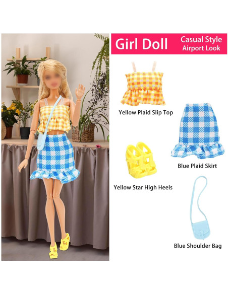 Conjunto de Ropa para Muñecas Miunana 8 Piezas 29.21 cm Conjunto de Ropa para Muñecas Miunana 8 Piezas 29.21 cm