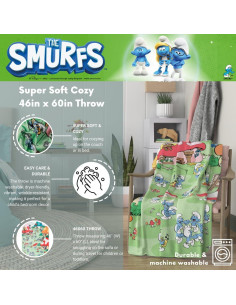 Manta de Peluche Franco Los Pitufos 116x152 cm Suave 2