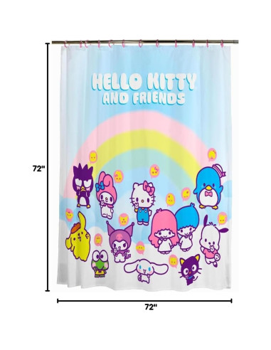 Juego de Cortina de Ducha Hello Kitty 13 Piezas Franco