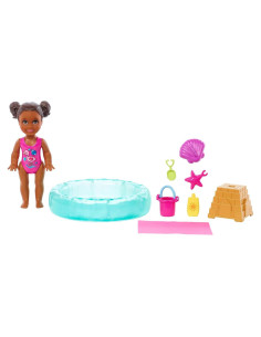 Muñeca Barbie Skipper Babysitters Inc. con piscina y accesorios