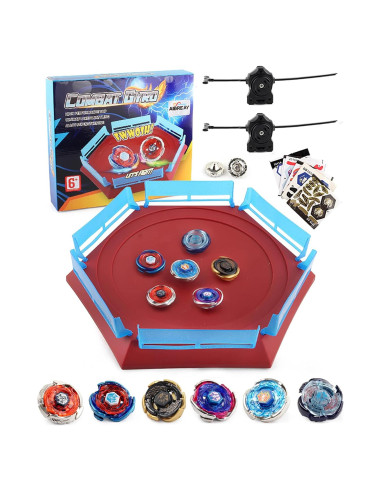 Conjunto Bey Battling Top AIBREAY 6 Tops 2 Lanzadores Arena