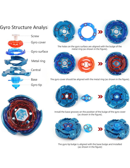 Conjunto Bey Battling Top AIBREAY 6 Tops 2 Lanzadores Arena