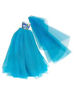 Vestido de Boda Azul BJDBUS para Muñeca 11.5 cm con Velo