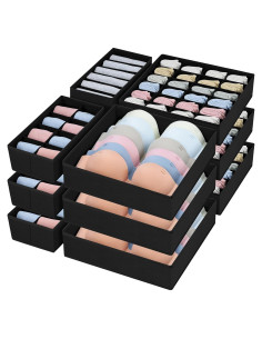 Organizador Plegable de Ropa Interior - 12 Divisores Negros