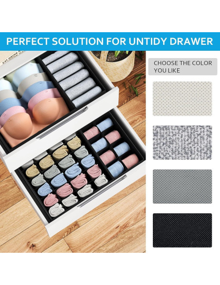 Organizador Plegable de Ropa Interior - 12 Divisores Negros Organizador Plegable de Ropa Interior - 12 Divisores Negros