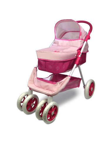 Cochecito de Muñecas ANIVIA 2 en 1 Rosa para Niños