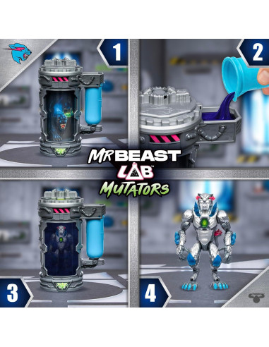 MrBeast Lab Mutators Panther Metálico 13 cm 20 Puntos Articulación
