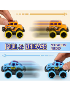 Set de 8 Mini Camiones Monstruo de Metal Neureyte 5.8 cm 2