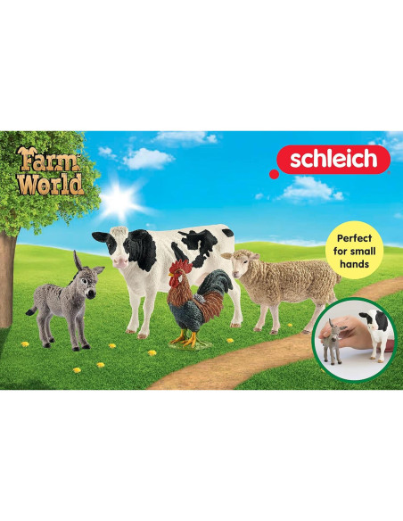 Set Inicial Schleich Mundo de Granja - 4 Animales Coleccionables