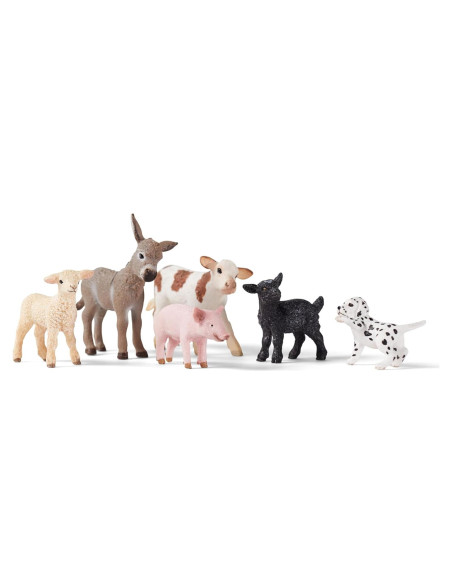 Set de Juego Schleich Granja - 6 Animales Realistas para Niños