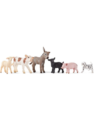 Set de Juego Schleich Granja - 6 Animales Realistas para Niños