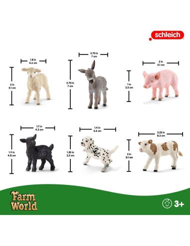 Set de Juego Schleich Granja - 6 Animales Realistas para Niños
