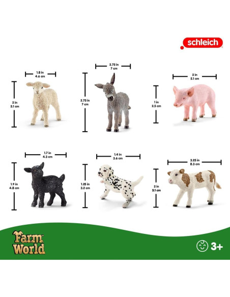 Set de Juego Schleich Granja - 6 Animales Realistas para Niños