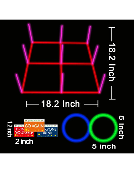 Juego de lanzamiento de anillos luminoso LLKMDSS 3 en 1 46 cm