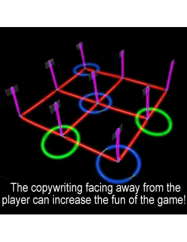 Juego de lanzamiento de anillos luminoso LLKMDSS 3 en 1 46 cm