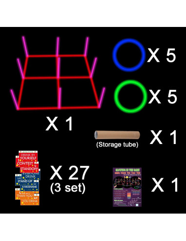 Juego de lanzamiento de anillos luminoso LLKMDSS 3 en 1 46 cm