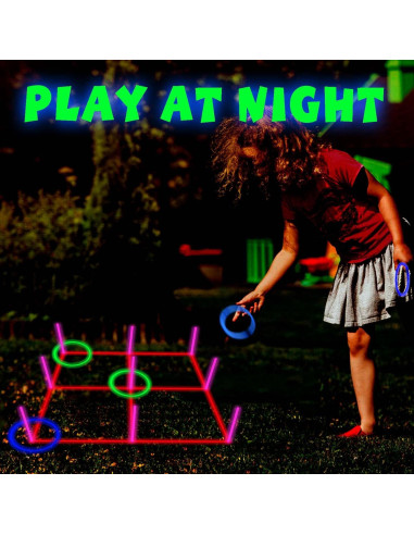 Juego de lanzamiento de anillos luminoso LLKMDSS 3 en 1 46 cm