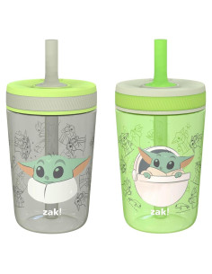 Vasos Baby Yoda Zak Designs 2-Pack 0.44L a Prueba de Fugas