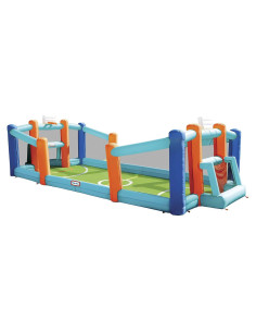 Cancha Inflable Pequeños Tikes 2 en 1 Fútbol y Baloncesto