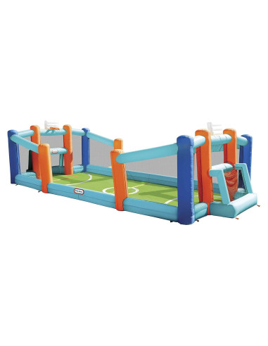 Cancha Inflable Pequeños Tikes 2 en 1 Fútbol y Baloncesto