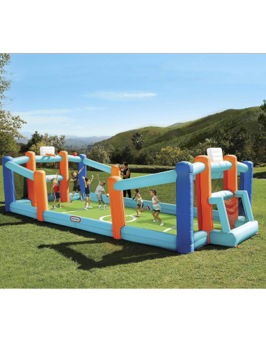Cancha Inflable Pequeños Tikes 2 en 1 Fútbol y Baloncesto