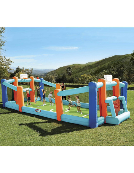 Cancha Inflable Pequeños Tikes 2 en 1 Fútbol y Baloncesto