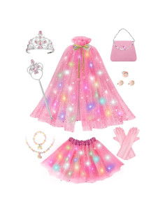 Disfraz de Princesa Iluminado para Niñas 3-6 Años Rosa